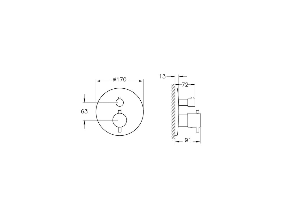 VitrA Aquaheat Integrated Thermostatic Shower Mixer Valve - Brushed Bronze