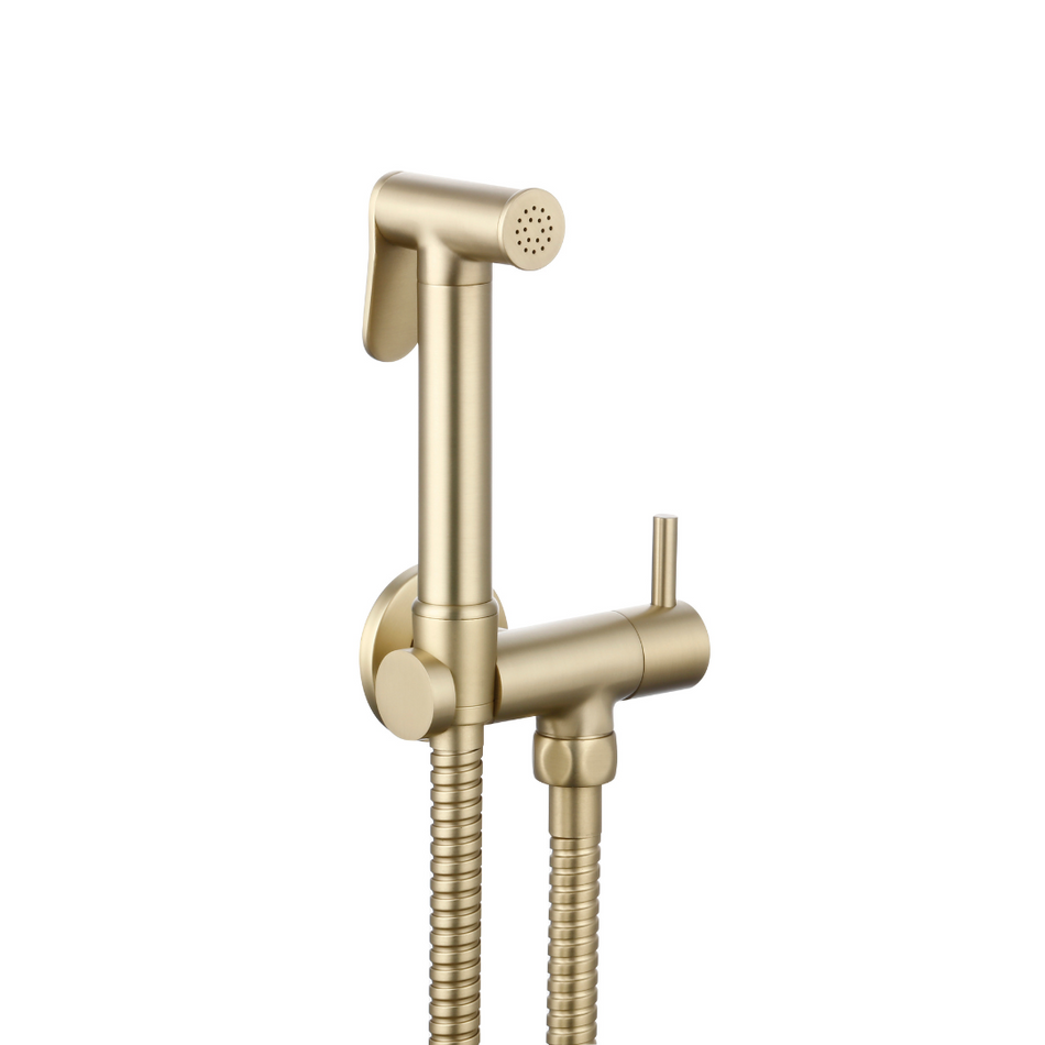 Highlife Annan Brushed Brass Douche With Integrated Isolator Valve