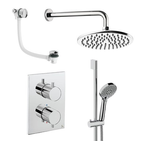 Crossbox Shower Set 10 Chrome 200mm Fixed Head & Handset with CROSSBOX Valve – 15 Year Guarantee
