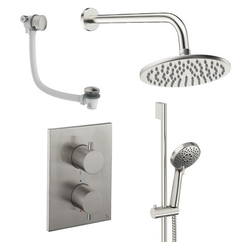Crossbox Shower Set 10 Chrome 200mm Fixed Head & Handset with CROSSBOX Valve – 15 Year Guarantee