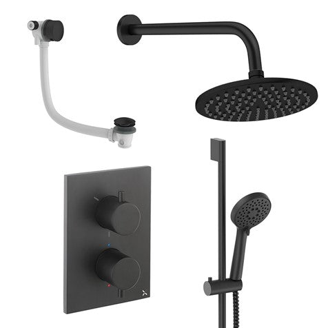 Crossbox Shower Set 10 Chrome 200mm Fixed Head & Handset with CROSSBOX Valve – 15 Year Guarantee