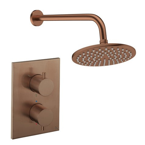 Crossbox Shower 1 200mm Chrome Thermostatic Valve Kit Complete Concealed System