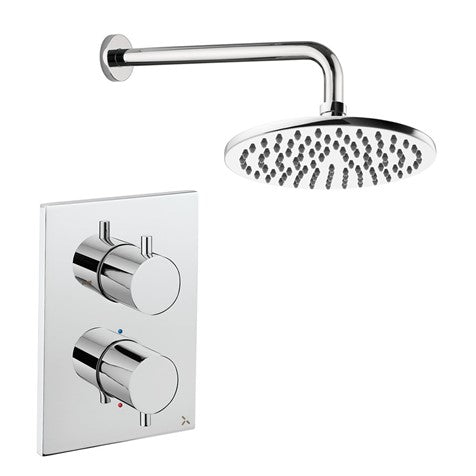 Crossbox Shower 1 200mm Chrome Thermostatic Valve Kit Complete Concealed System