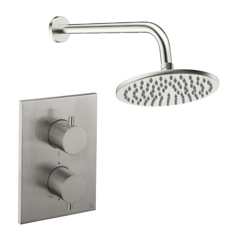 Crossbox Shower 1 200mm Chrome Thermostatic Valve Kit Complete Concealed System