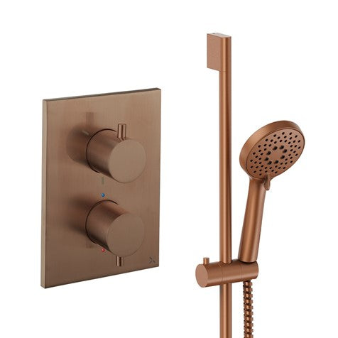 Crossbox Shower Set 2 Chrome Thermostatic Concealed Valve Kit Modern Design