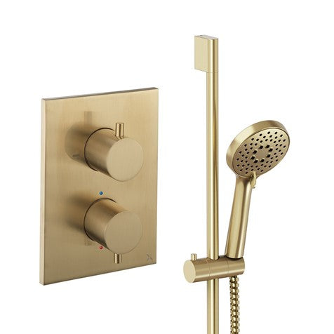 Crossbox Shower Set 2 Chrome Thermostatic Concealed Valve Kit Modern Design
