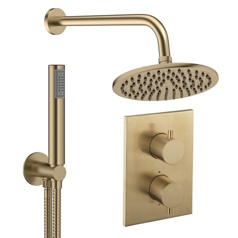 Crossbox Shower Set 3 200mm Chrome Thermostatic Concealed Valve Kit System