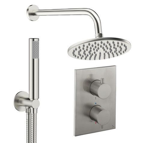 Crossbox Shower Set 3 200mm Chrome Thermostatic Concealed Valve Kit System