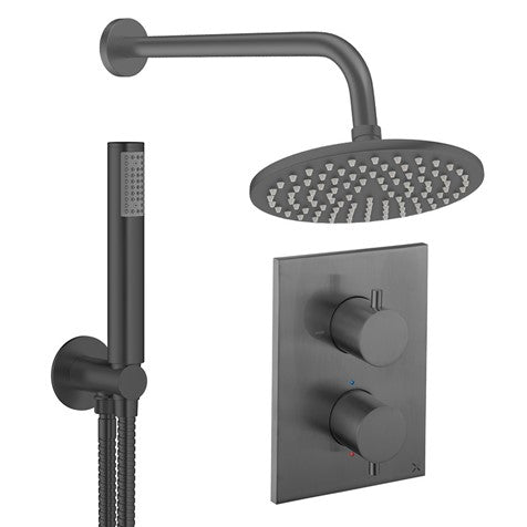 Crossbox Shower Set 3 200mm Chrome Thermostatic Concealed Valve Kit System