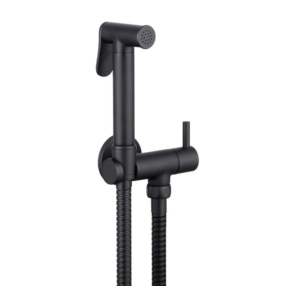 Highlife Annan Matt Black Douche With Integrated Isolator Valve