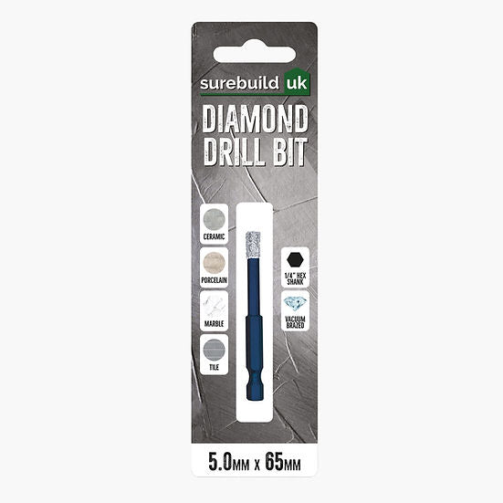 Surebuild Diamond Drill Bit - Vacuum Brazed - For Ceramics, Marble, Granite and more