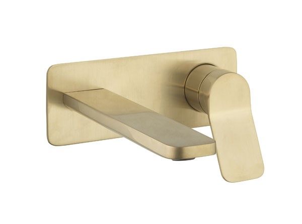 Crosswater Glide II Brushed Brass Wall Mounted 2 Hole Set Basin Mixer