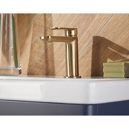 HIGHLIFE BATHROOMS RONA BASIN MONO MIXER BRUSHED BRASS