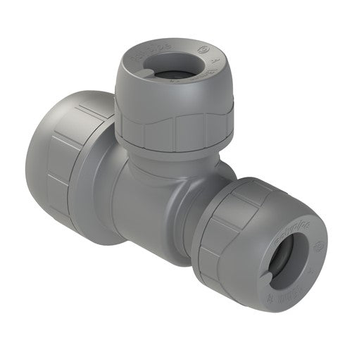 Polypipe Polyplumb PB1522 – 22mm x 15mm x 15mm Brass Tee Push-Fit Fitting (Pack of 5)