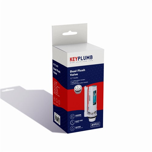 KeyPlumb 1.5" Mechanical Dual Flush Valve – 250mm Height with 2" Adaptor | WRAS Approved