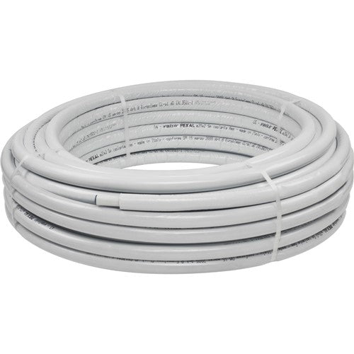 Valsir Pexal Pre-Insulated PEX-AL-PEX Pipe 16mm x 2mm (50m Coil) – 6mm Grey Insulation