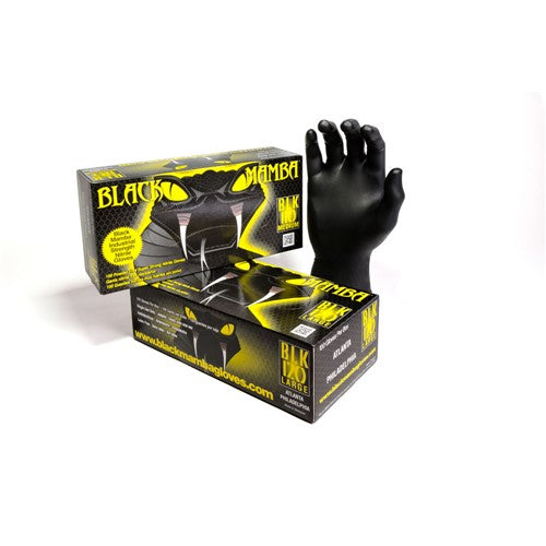 Black Mamba Nitrile Gloves – Box of 100 | Heavy-Duty, Chemical-Resistant & Disposable Gloves