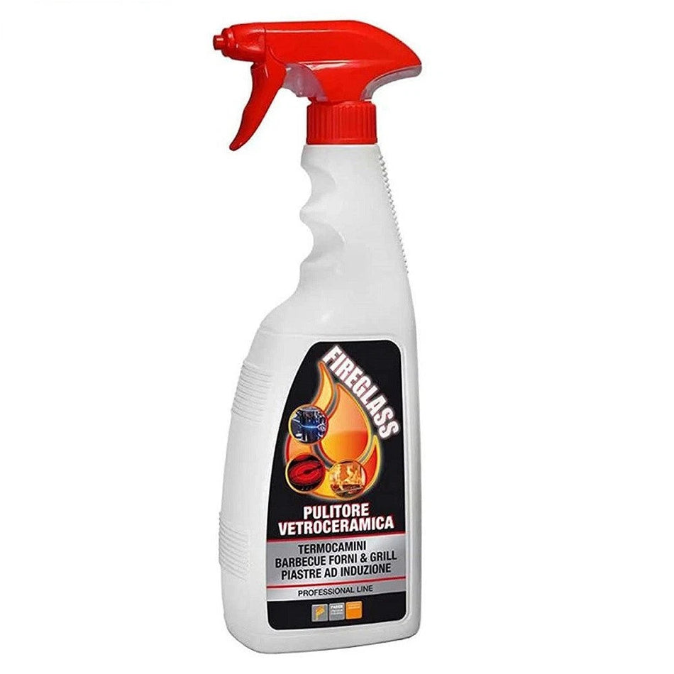 Glass cleaner for fireplaces, ovens, grills, and barbecues Fireglass