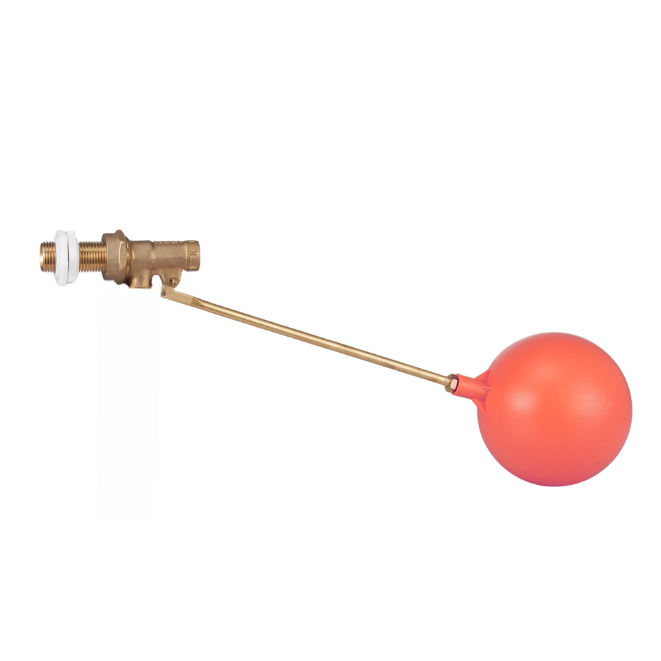 1/2" Brass Ball Straight Float Valve with Plastic Ball – High Pressure Part 1 Ball-Cock Inlet Valve for Toilet Cisterns